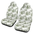 thumbnail image 1 of Easy to Install Car Universal Seat Cover, White Bamboo Pattern Four Seasons Universal Front Seat Cover, 2-Piece, 1 of 8
