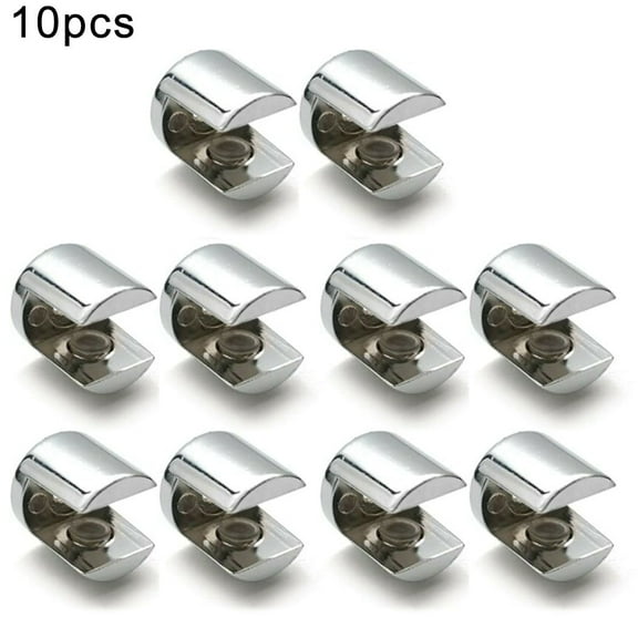 Easy to Install Glass Shelf Clamp Brackets Polished Chrome Finish Pack of 10 6-8mm
