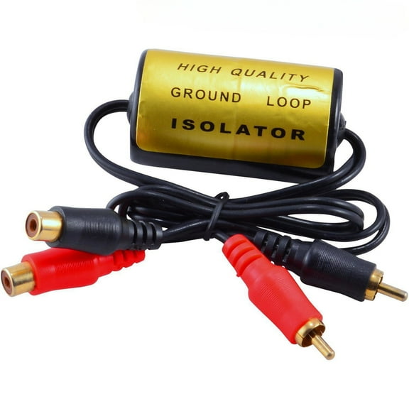 Easy to Install RCA Audio Noise Filter Suppressor, 20A, Eliminates Ground Loop Issues
