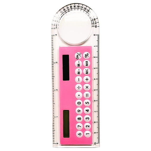 Easy-to-Read Markings Plastic Clear Ruler,4-In-1 Multifunctional Design,Ruler, Calculator, Magnifier, and Protractor into One Compact Tool for Crafting, Office, Classroom, Back to School Supplies