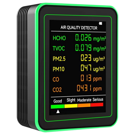 Easy to Use Air Quality Tester for Home, Provide Realtime Formaldehyde, CO2, Temperature, Humidity, TVOC, and HCHO Data