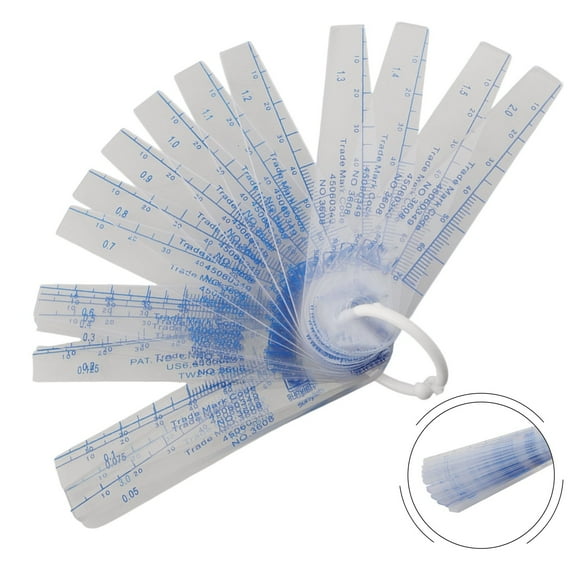 Easy to Use Plastic Feeler Gauge Tool with Precision Measurement Leaves