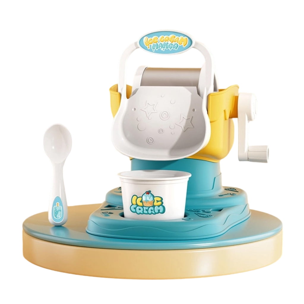 Easy to Use Soft Serve Ice Cream Maker for Kids Portable Hand Crank Frozens Dessert Making Machine Educational Toy