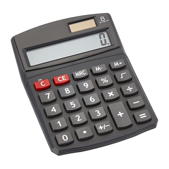 Easy-to-Use Standard Calculator 8 Digit LCD Screen, Portable Desktop Calculator for Business Study Daily Calculation, Durable Black Calculator 1-Pack