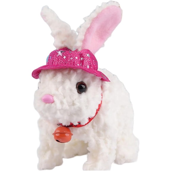 Easy to Use Walking Talking Electric Plush Rabbits for Toddler Portable Plaything Travel Ready Safe Plush