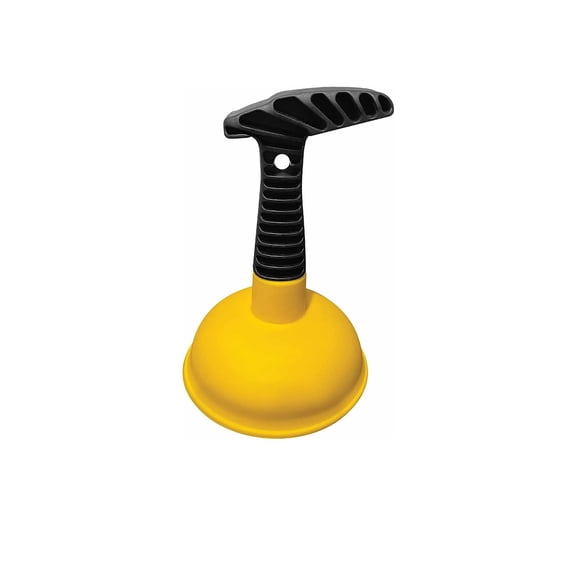 Easy-to-Use Yellow Mini Plunger, Compact Powerful Unclogging Tool with Short Handle for Sink, Shower, Bathroom & Bathtub Drains