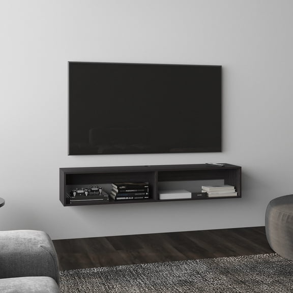Easy-to-assemble floating TV stand - Versatile use in living room or garage