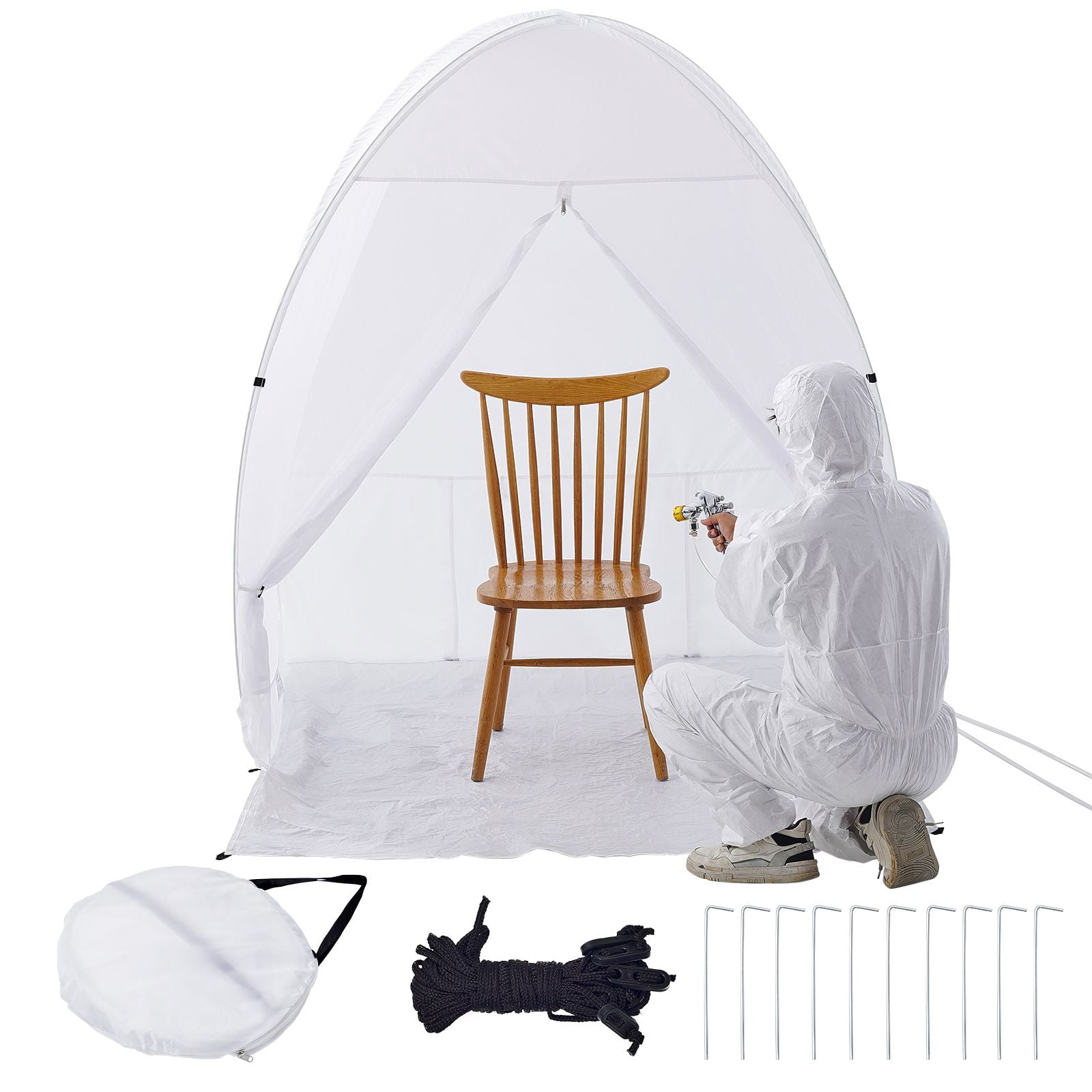 Easy to carry paint tent 60x60x70 inch pop-up paint booth with floor vent storage bag