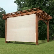 Easy2Hang Outdoor Shade Cloth Vertical Side Wall Panel Patio/Pergola/Window 6x8ft ,Beige