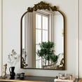 thumbnail image 1 of Easy4Home 24"x38" Arched Baroque Style Bathroom Mirror Vintage Decorative Wall Mirror, Antique Bronze, 1 of 7