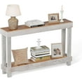 thumbnail image 1 of Easy4Home 46" Rustic Wood Console Table Hand-Made, White, 1 of 7