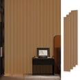 thumbnail image 1 of Easy4Home 4Pcs 106"x12.6" Soundproof Wood Slat Panels Acoustic Wall Panels, Light Brown, 1 of 8