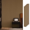 thumbnail image 1 of Easy4Home 4Pcs 106"x12.6" Soundproof Wood Slat Panels Acoustic Wall and Ceiling Panels, American Oak, 1 of 8
