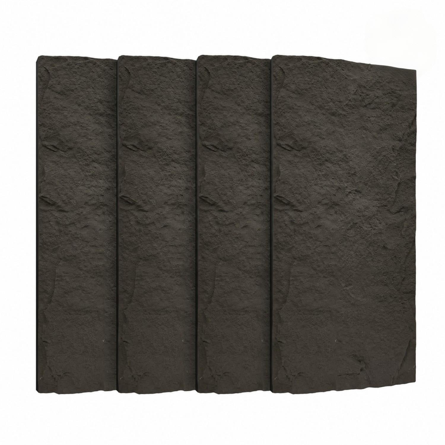 Easy4Home 4Pcs 48"x24" 3D Faux Stone Wall Panels Imitation Decorative Wall Tiles for Interior Wall Decor, Carbon Gray