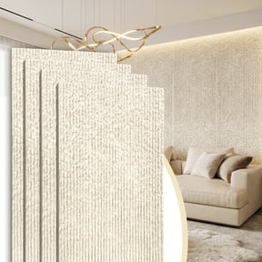 Easy4Home 4Pcs 48"x24" 3D Faux Stone Wall Panels Imitation Decorative Wall Tiles for Interior Wall Decor, Ivory White