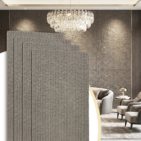 Easy4Home 4Pcs 48"x24" 3D Faux Stone Wall Panels Imitation Decorative Wall Tiles for Interior Wall Decor, Stone Gray