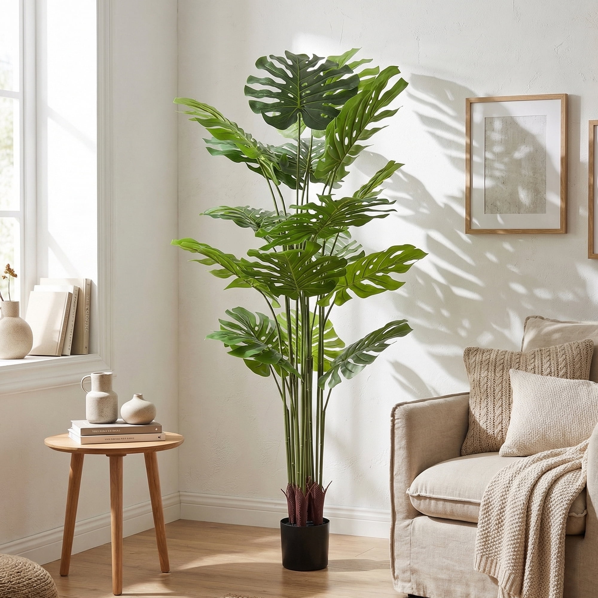 Easy4Home 5.3FT Artificial Plant Fake Tropical Potted Tree Indoor Faux Floor Plant for Home Office Decor