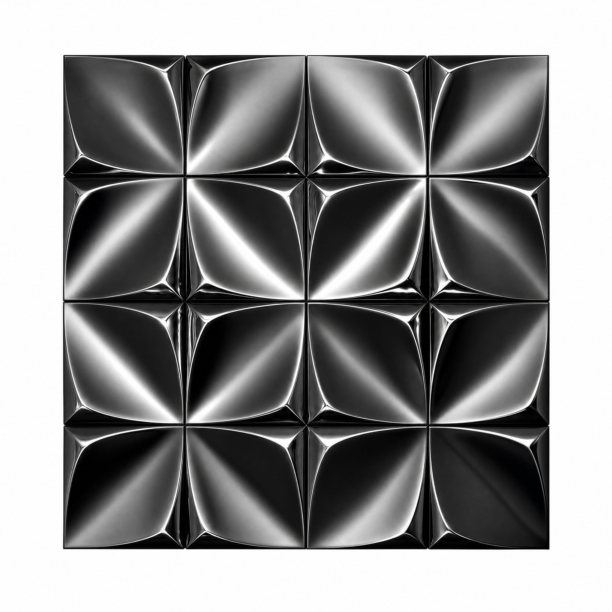 Easy4Home 5Pcs 12"x12" Metal Wall Panels Morden Mosaic Tiles for Interior Wall Decor, Black