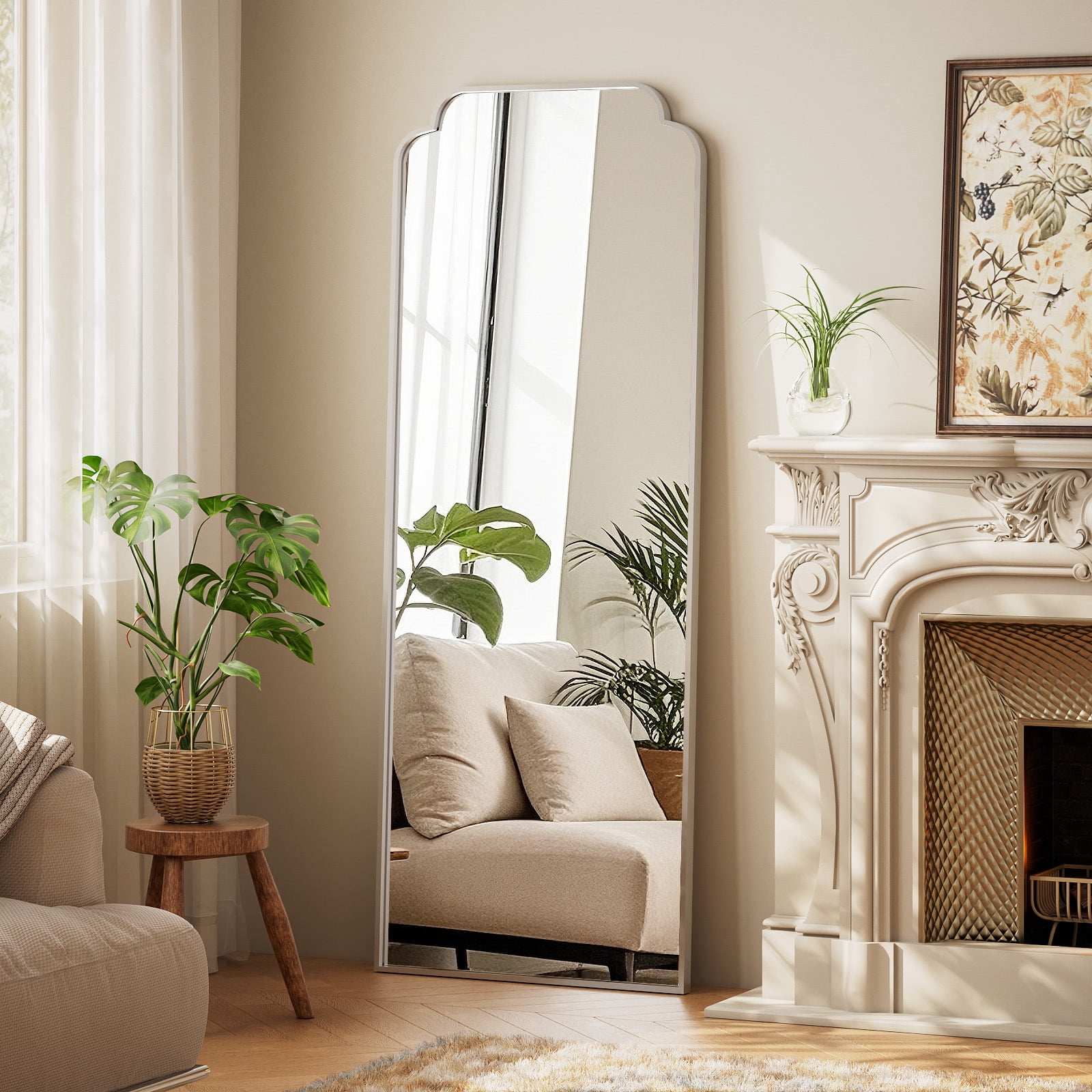 Easy4Home 69"x25" Arched Full Length Mirror Decorative Wall Mounted Mirror with Metal Frame, Silver