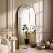Easy4Home 77"x 38" Oversized Arched Full Length Mirror Metal Frame Freestanding Floor Mirror, Gold