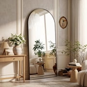 Easy4Home 78"x 35" Oversized Arched Full Length Mirror Metal Frame Freestanding Floor Mirror, Gold