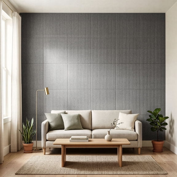 Easy4Home 8Pcs 24"x24" Flexible Stone Wall Panels 3D Faux Stone Woven Texture Decorative Wall Tiles for Interior and Exterior Wall, Gray