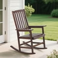 thumbnail image 1 of Easy4Home Acacia Wood Patio Rocking Chair Outdoor All Weather Resistant Porch Rocker, Dark Brown, 1 of 7