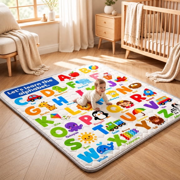 Easy4Home Extra Large Baby Play Mat for Infants & Toddlers, 71"x59" Thick Cushioned Crawling Mat, Foldable Non-Slip Floor Playmat