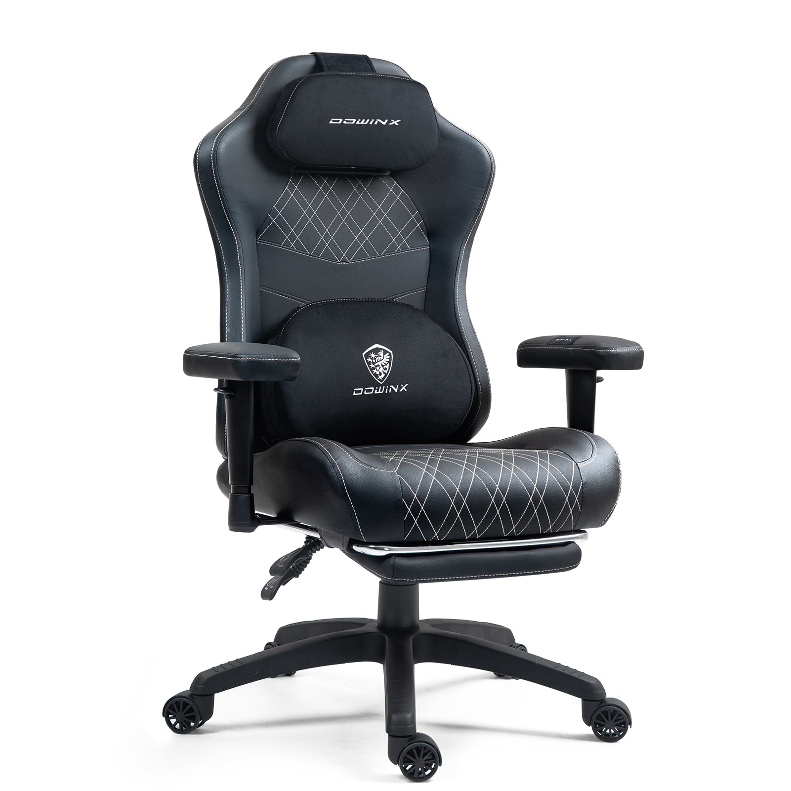 Easy4Home Heated Massage Gaming Chair with Sofa Spring Cushion, Ergonomic Reclining Computer Chair with Adjustable Lumbar Support and Footrest， Black&White