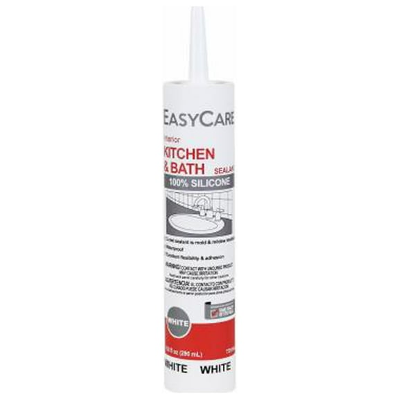 EasyCare 7079808724 Kitchen & Bath Silicone Sealant, White, 9.8-oz. - Quantity 12