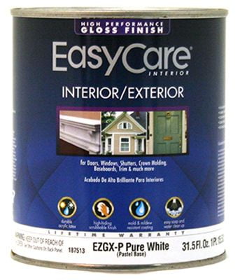 Ultra Premium Interior/Exterior Paint, High Gloss Pastel Base, Pure White, Quart