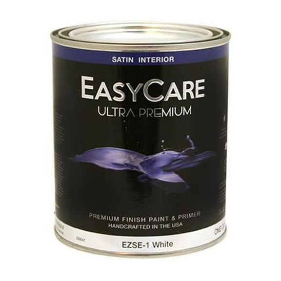 EasyCare EZSE1-QT Ultra Premium Interior Latex Paint & Primer, White Satin, 1 Qt. - Quantity 1