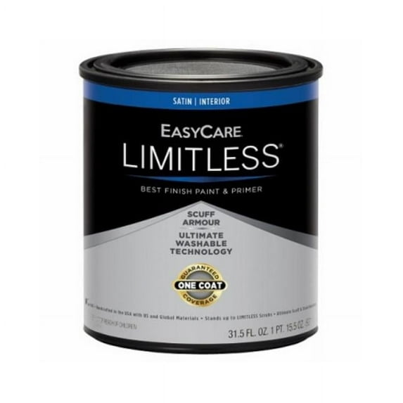 EasyCare LLISE1-QT Limitless Interior Paint & Primer, White Satin Acrylic Latex, Qt. - Quantity 1