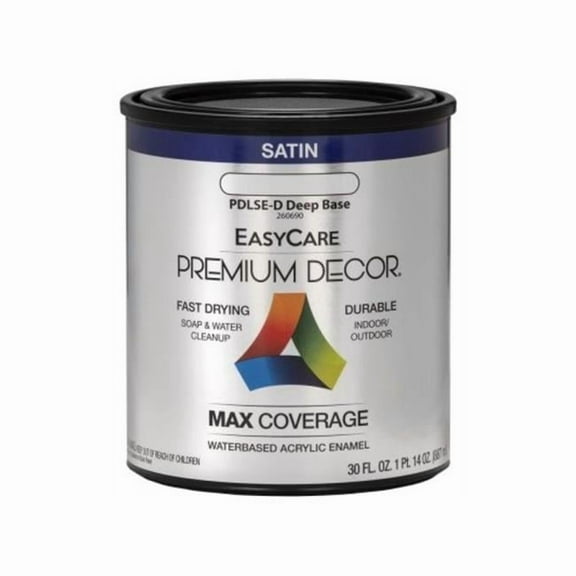 EasyCare PDLSED-QT Premium Decor Acrylic Paint, Deep Base Satin, 1 Qt. - Quantity 1