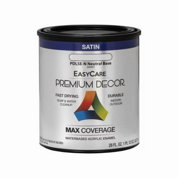 EasyCare PDLSEN-QT Premium Decor Acrylic Paint, Neutral Base Satin, 1 Qt. - Quantity 1