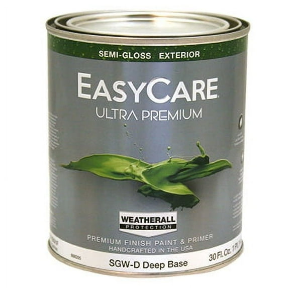 EasyCare SGWD-QT Ultra Premium WeatherAll Exterior Latex House Paint, Semi-Gloss Deep Base, 1 Qt. - Quantity 1