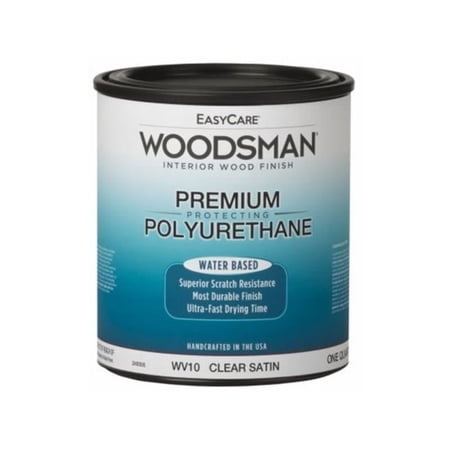 EasyCare WV10-QT Woodsman Fast Dry Protective Polyurethane Wood Finish, Interior, Water Base, Clear Satin, - Quantity 1