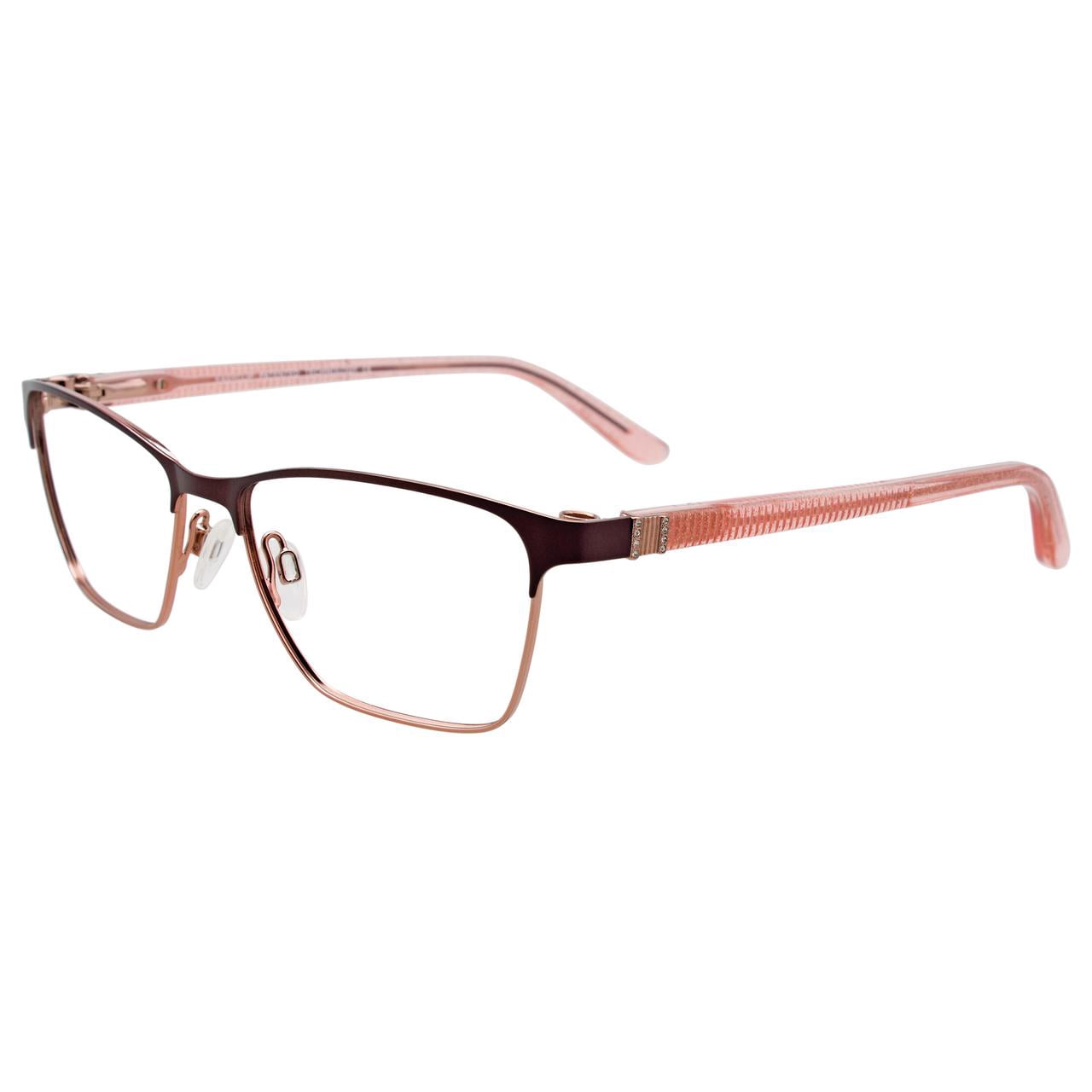 EasyClip Womens Prescription Eyeglasses, EC455 Brown