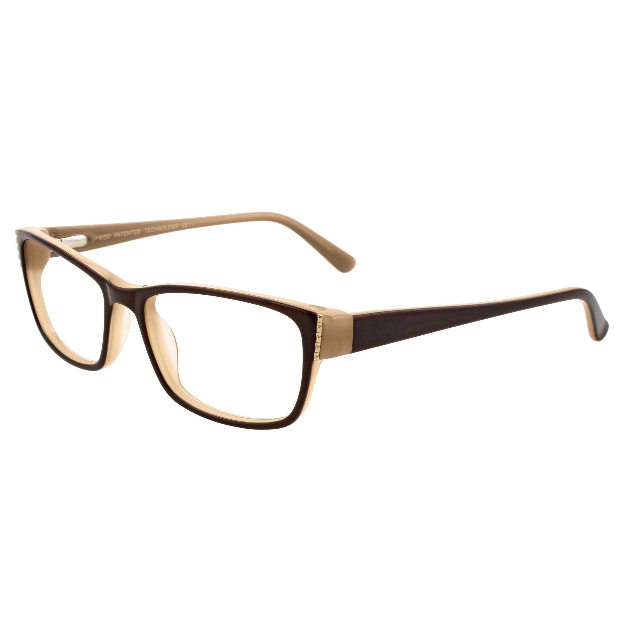 EasyClip Womens Prescription Glasses, EC3297 Brown