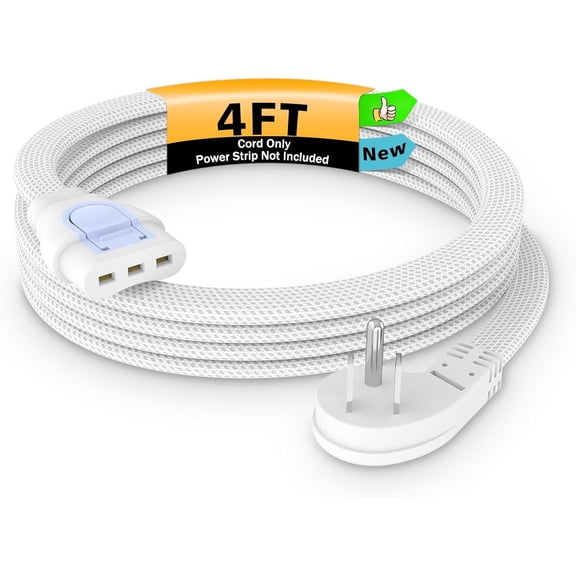 EasyCombo Professional Detachable Extension Cord 4FT | DIY Cord Length | Braided Power  with Locking Ends | ETL-Listed 16AWG Copper Wire for Appliances (Flexible & Abrasion-Resistant)