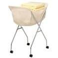thumbnail image 1 of Laundry Cart With Wheels, Collapsible with Removable Liner, Rolling Hamper Cart with Tubular Metal Frame, White Bag Included – Measures 23" x 18" x 32", 1 of 9