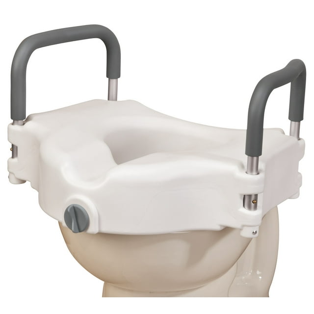 Locking Raised Toilet Seat with Padded Arms, Portable
