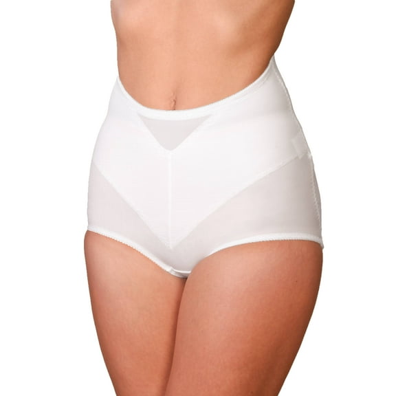EasyComforts Lower Back Support Brief, Abdominal Shapewear Undergarment, White, Large