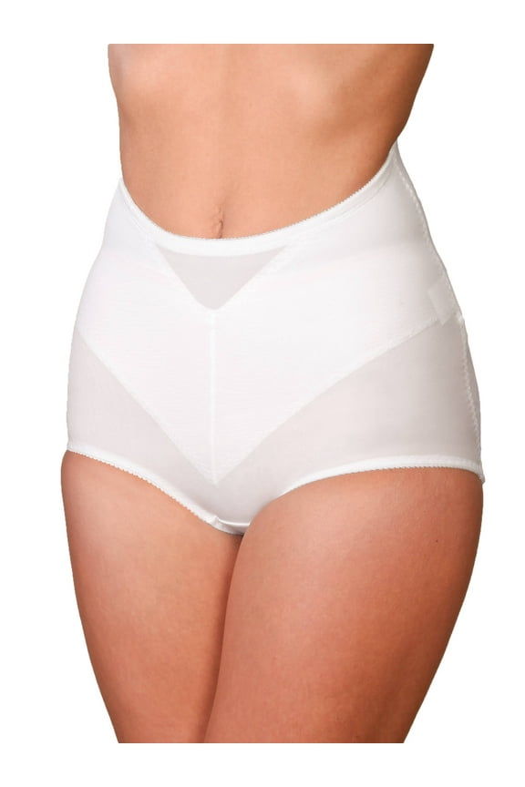 EasyComforts Lower Back Support Brief, Abdominal Shapewear Undergarment, White, Large