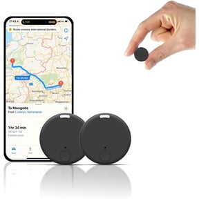 GJX Mini GPS Tracker for Vehicles and Keys, Compact Anti-Lost Car Locator with App Track Playback, Black 2-Pack