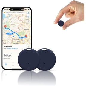 GJX Mini GPS Tracker for Vehicles and Keys, Compact Anti-Lost Car Locator with App Track Playback, Blue 2-Pack