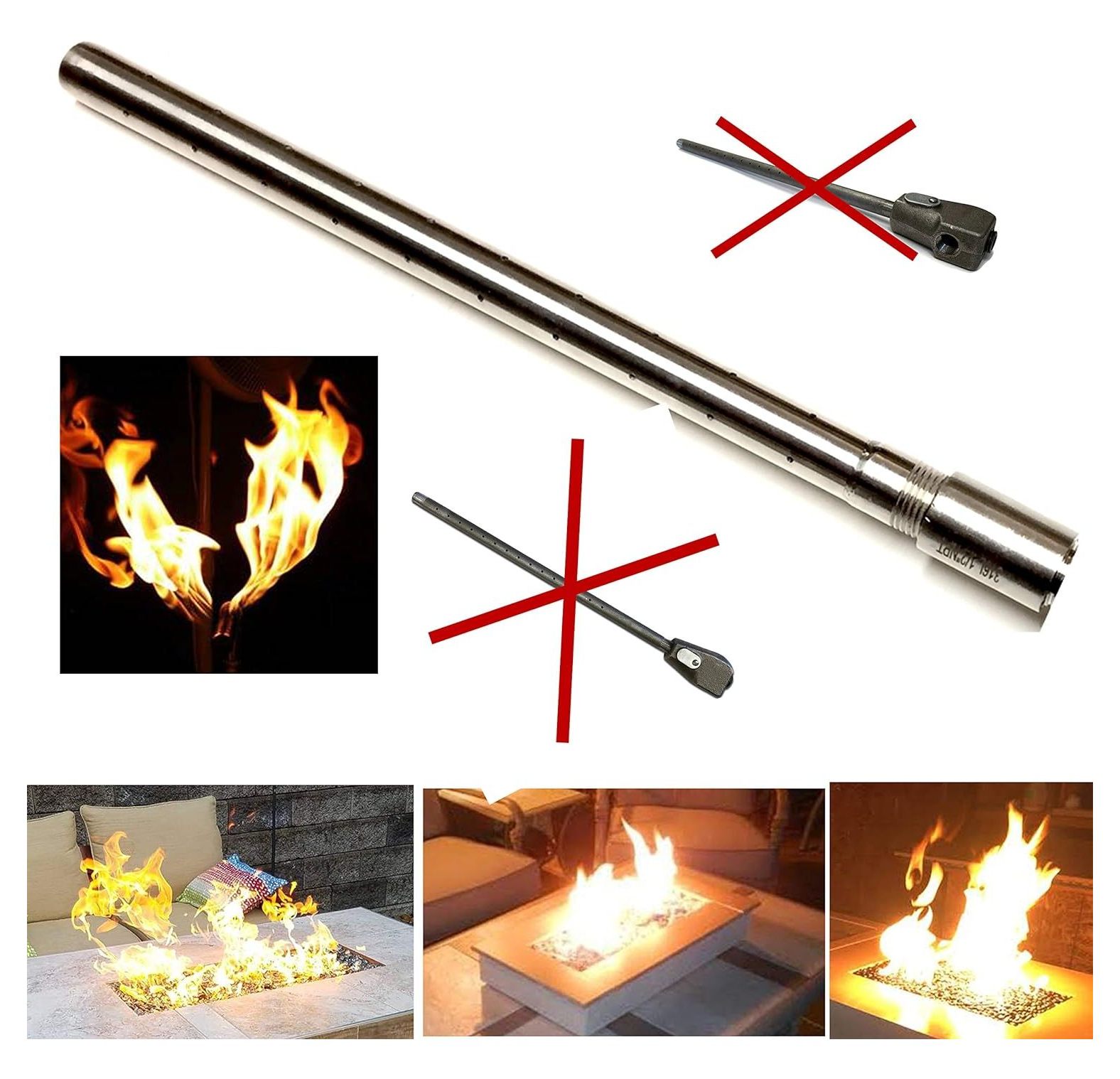 EasyFirePits 24 Inch Stainless Steel Warranted Gas Fireplace