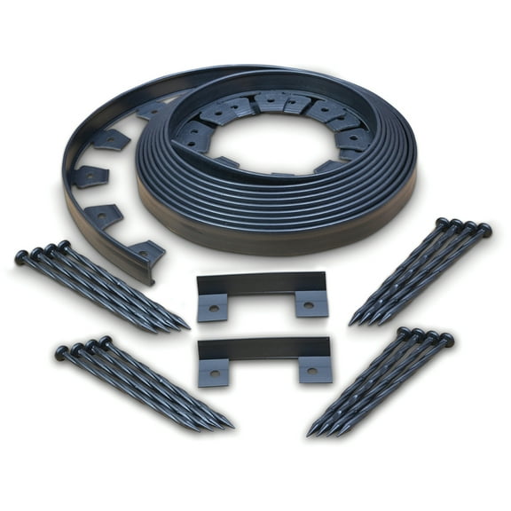 EasyFlex 1.5" x 50' Black Plastic Garden Border Edging