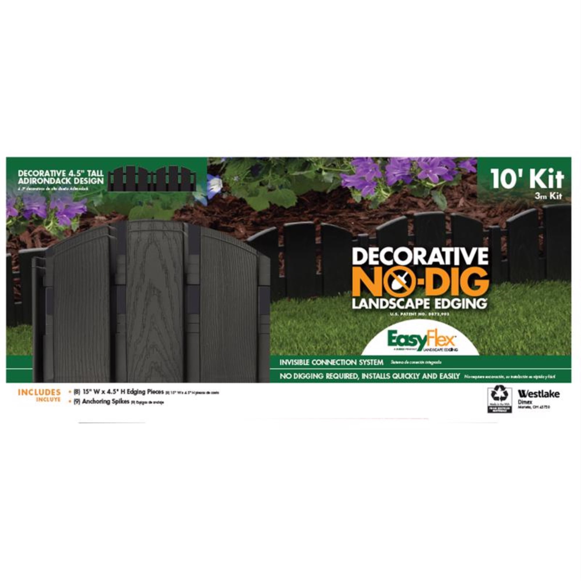 EasyFlex 10 ft. L X 4.5 in. H Plastic Black Landscape Edging Kit