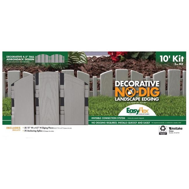 Easyflex 7030443 10 ft. x 4.5 in. Plastic Gray Landscape Edging Kit